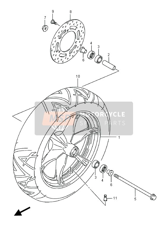 Suzuki UH200A BURGMAN 2015 Front Wheel for a 2015 Suzuki UH200A BURGMAN